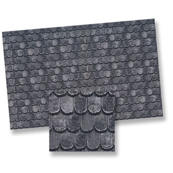 Dollhouse Miniature Slate Roof Mtr, 4pc